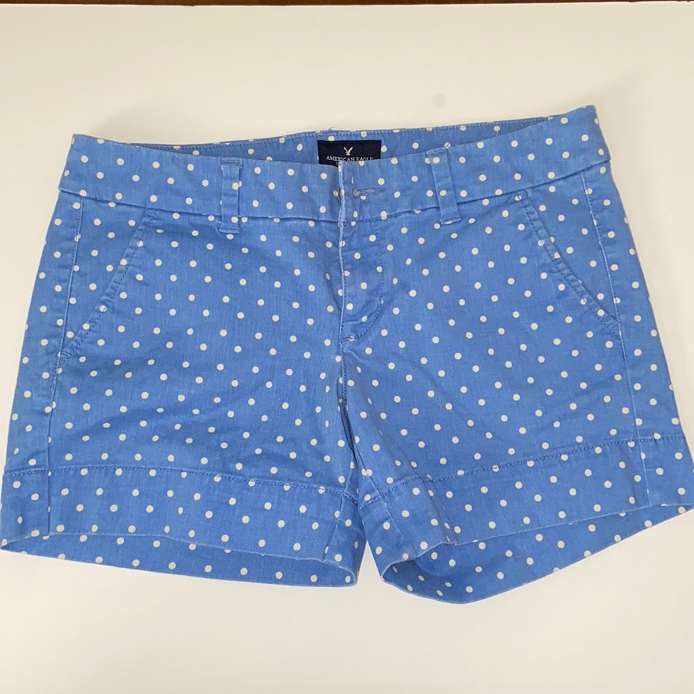 American Eagle Polka Dot Midi Stretch Shorts Sz4